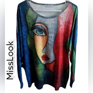 Never-worn, long-sleeved t-shirt from MissLook. Size 3X.